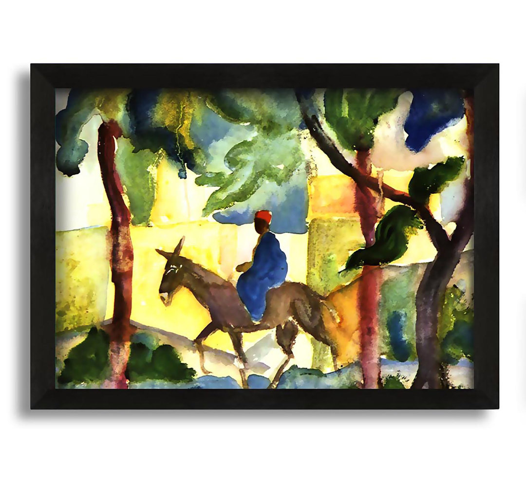 Gerahmtes Leinwandbild Donkey Rider von August Macke