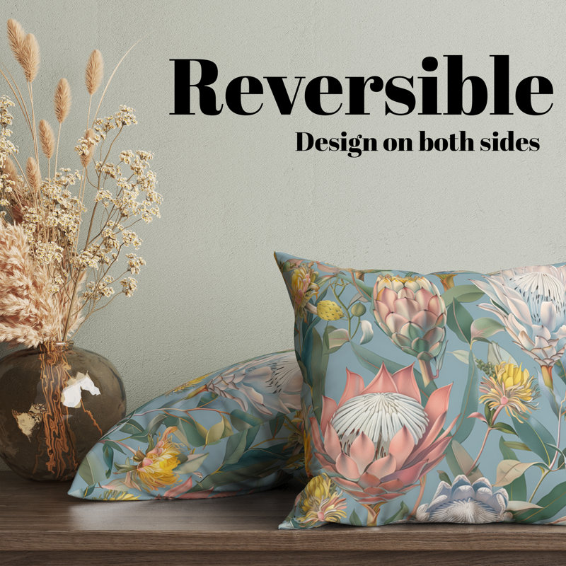 Housse de coussin réversible Floral Maximalist Floral, H 18 po x l 18 po