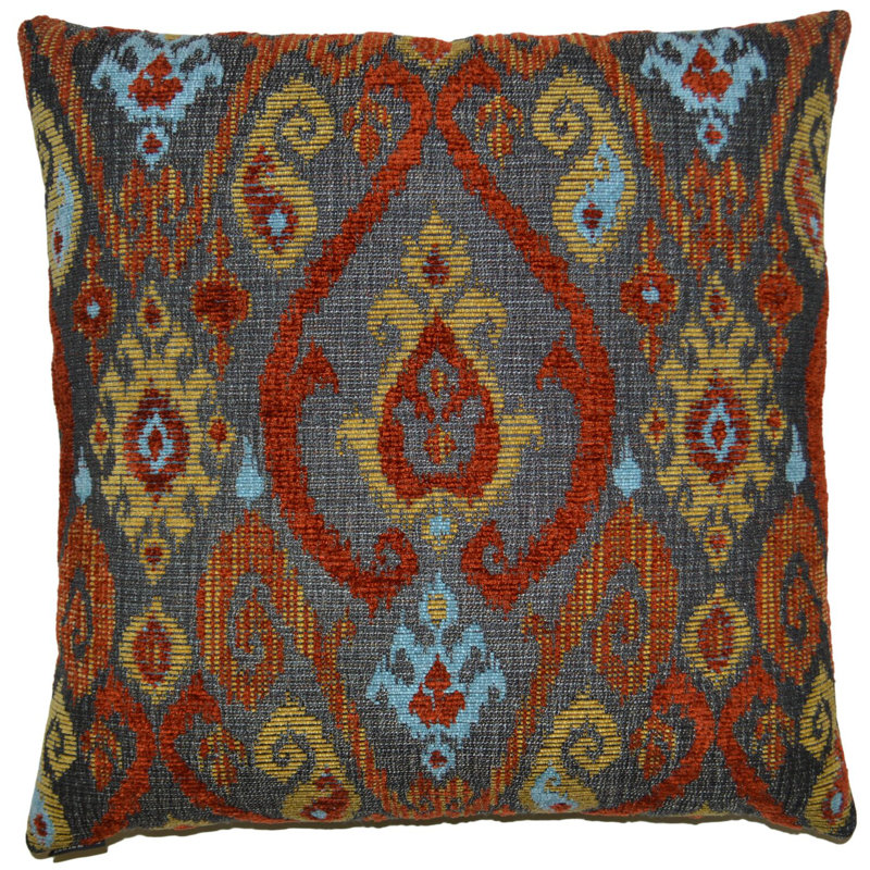 Tobias Damask Throw Pillow, Tribal, 24"H x 24"W