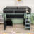 Deluxe Loft Bed with Workstation, Storage Shelves, LED Strips and Charging Station-703258435-703258445