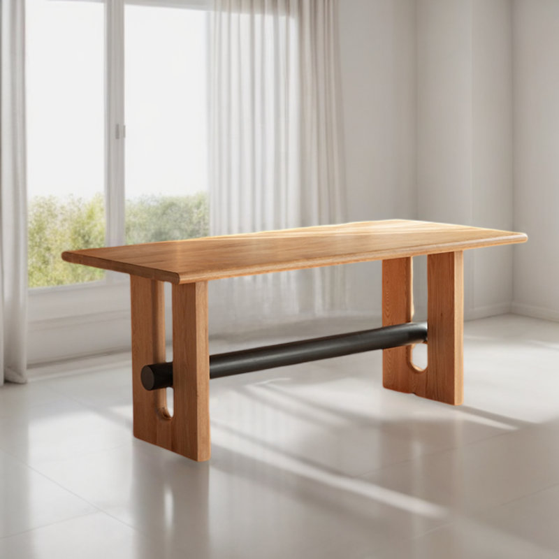 Jenika Ash Solid Wood Dining Table, 27.55" W x 62.99" L