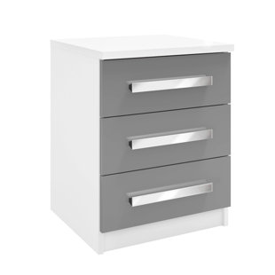Malia 3 Drawer Bedside Table