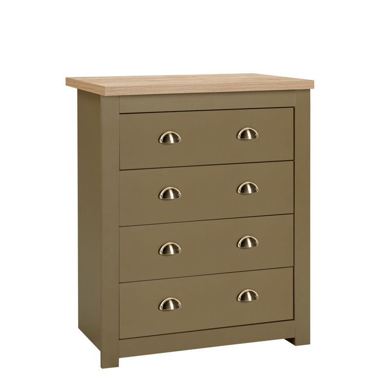 Napanoch 4 Drawer Chest, Olive/Oak