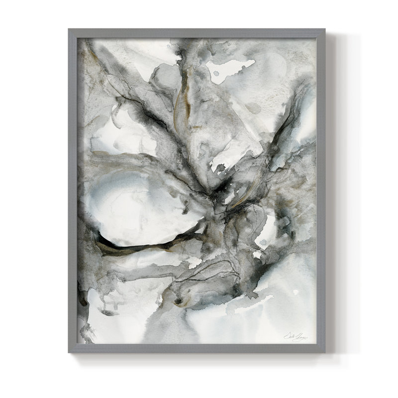Marble Harmony, reproduction encadrée - bois massif, Gris, H 10 po x l 8 po