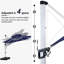 Parasol de patio extérieur en porte-à-faux 9 pi avec pivotement sur 360 °, bleu marine