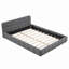 Lit plateforme tapissier avec tissu épais, lit au sol avec structure solide