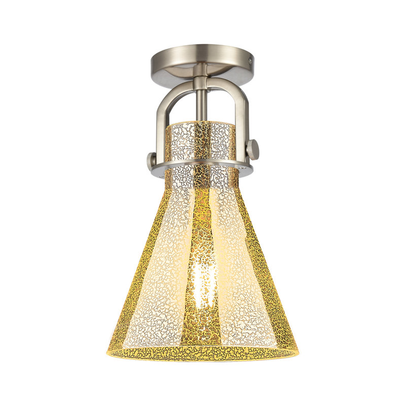 Plafonnier encastré 1 lumière Newton Cone, Nickel satiné