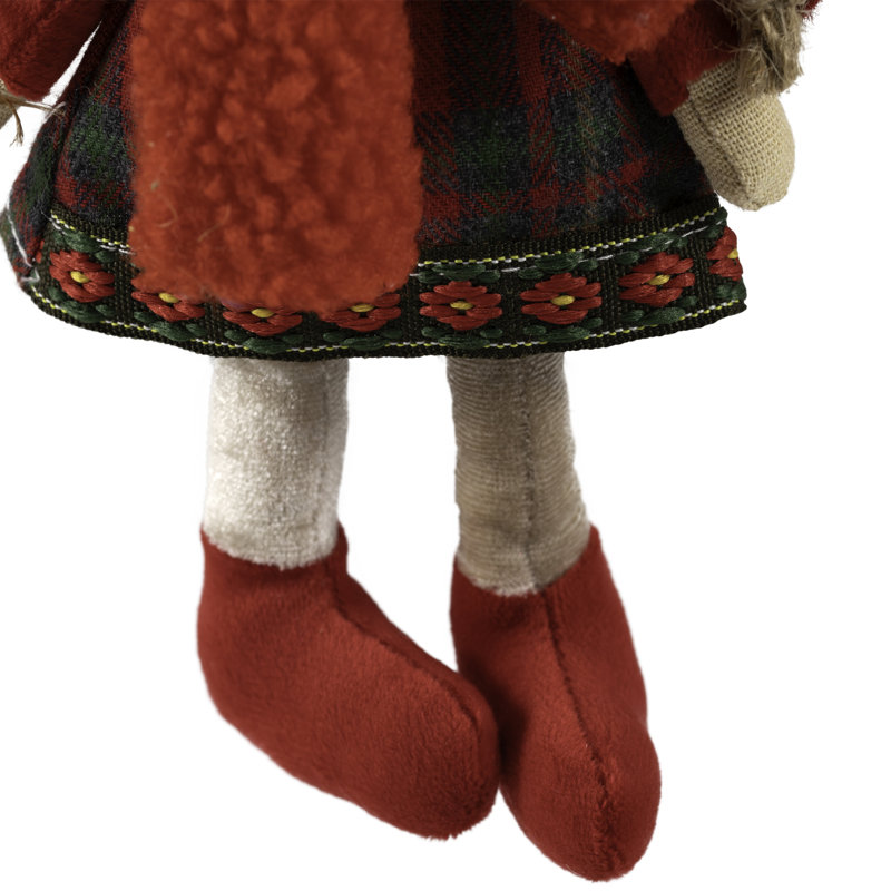 Ornement de Noël fille ange avec chapeau d'hiver tricoté