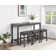 Doe 3 - Person Counter Height Dining Set,4 Piece Counter Height 60"W Pub Table Set with Tufted Linen Stools