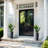 16 in. Large Dark Gray Concrete Tall Cylinder Planter / Pot with Drainage Hole for Indoor & Outdoor(Upgraded Interior)-164190071-164190060-164190070