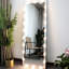 Miroir de salle de bain avec éclairage intégré : 160 x 61 cm, argenté, 3 modes et intensités, cadre en aluminium, fixation murale ou sur pied, pour chambre ou salle de bain.
