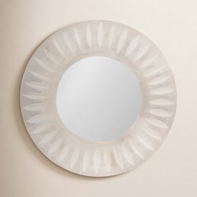 Hareton Solid Wood Round Mirror
