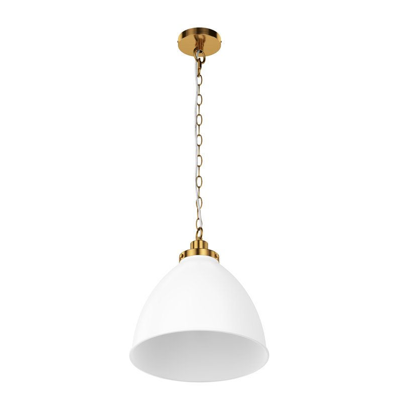 Jafruddin 1-Light White Finish Dimmable Pendant Light