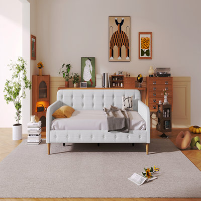 Twin Size Upholstered Daybed With 4 Support Legs