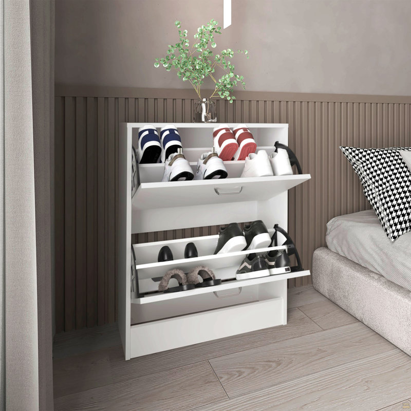 Range-chaussures, 2 portes, blanc