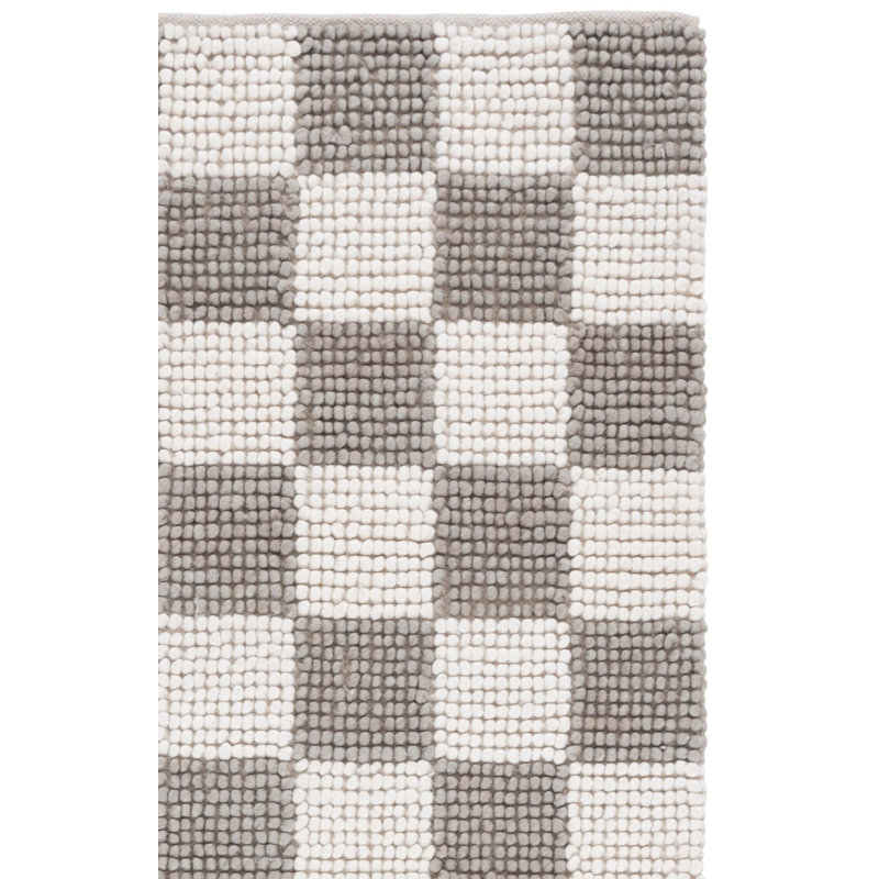 Natura 288 Flatweave Wool/Cotton Checkered Rug in Gray/Ivory, Rectangle 3' x 5'