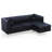Pompano 83in Sofa Chaise, Black-2129700452