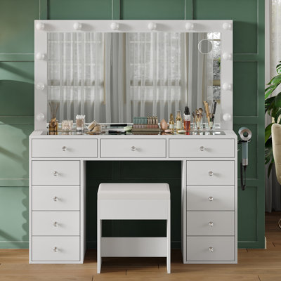 11-Drawer Vanity Set with LED Lights