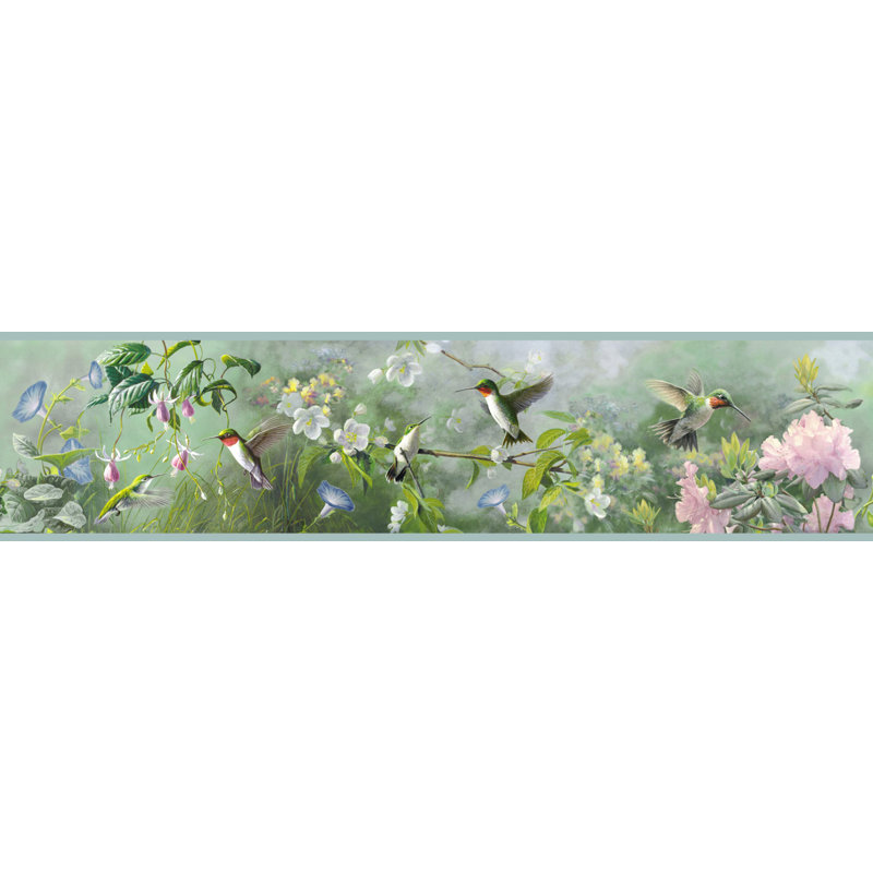 Papier peint à bordure en relief floral et botanique 15 pi x 6 po ruby Rubie
