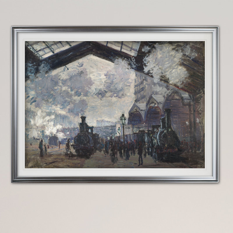« the gare st lazare » par claude monet, impression, Argent, H 31 po x l 43 po x P 1,5 po