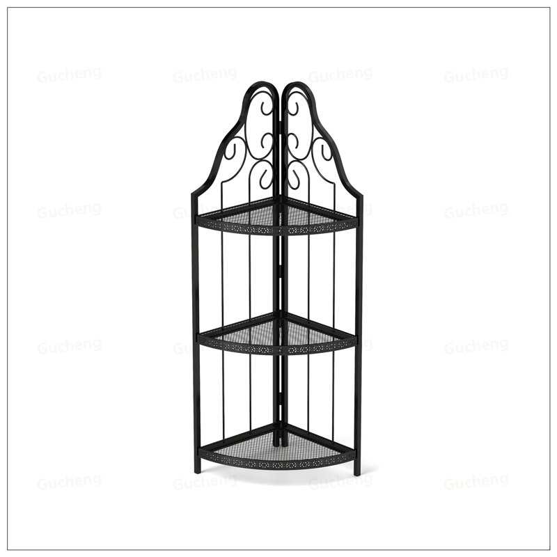 Étagère d'angle à 3 niveaux, bibliothèque autoportante pour petits espaces, support à plantes polyvalent et unité de rangement