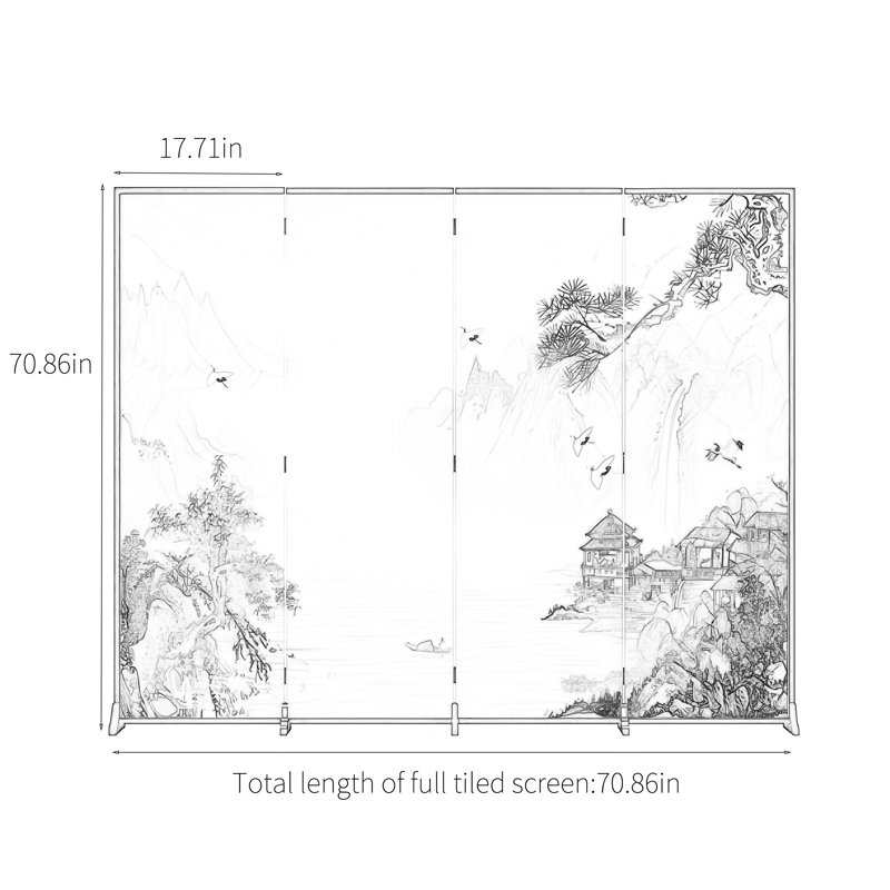 Dunbury, 70.86" H x 70.86" W x 1.37" D