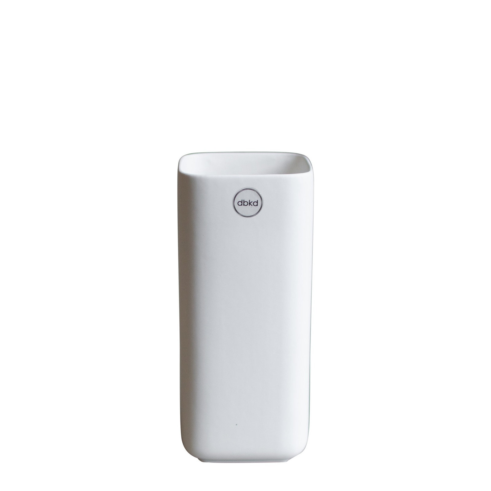 Dan Ceramic Table Vase, White, 7.87" H x 3.15" W x 3.15" D