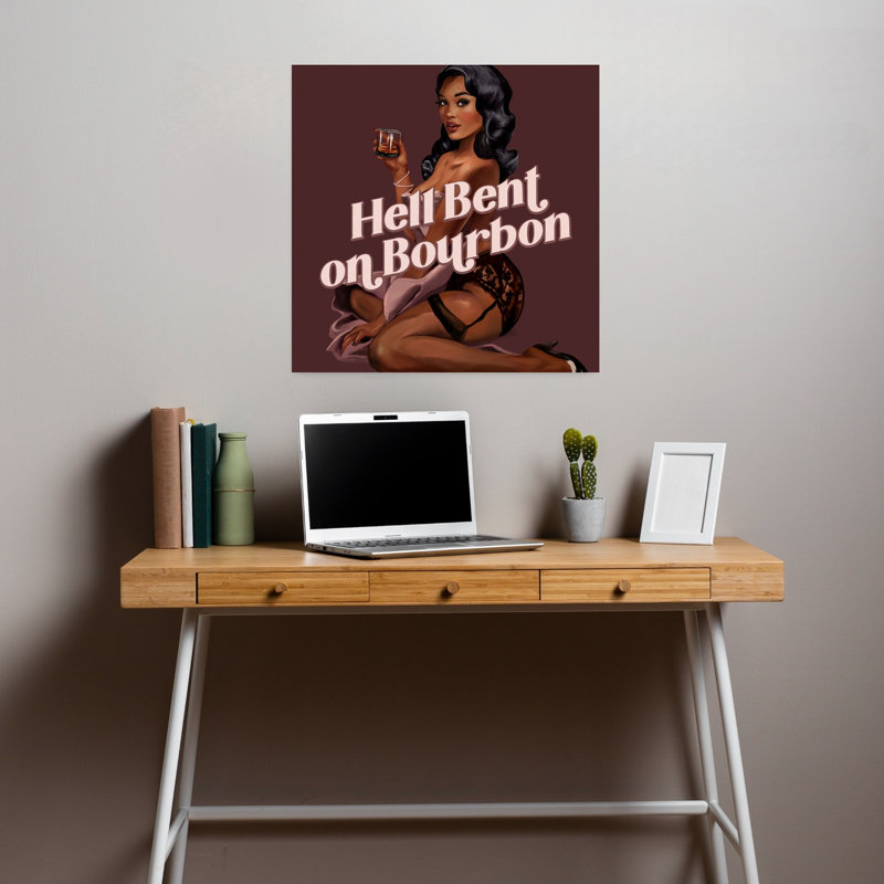 «Hell Bent Classic», art mural rétro élégant, 18" H x 18" W