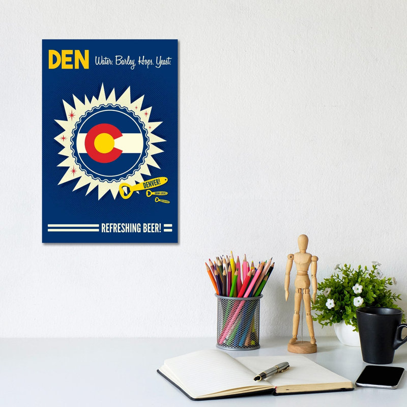 Denver Refreshing Beer by Benton Park Prints - Wrapped Canvas Gallery-Wrapped Canvas Giclée, 20.32 cm H x 30.48 cm W