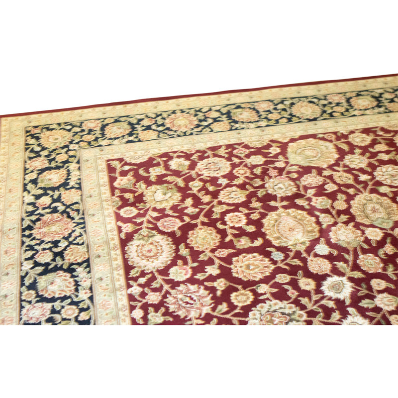 Handmade Silk and Wool Area Rug