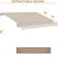 Auvent de patio beige 13 pi x 8 pi. Et eau - matériau, cadre en aluminium. Manivelle réglable facile à utiliser. Choix de fixation multi-surfaces. Auvent pare-soleil pour la chaleur. Installation polyvalente