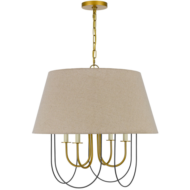 6 - Light Round / Oval Chandelier, H 22,5 po x l 24 po x P 24 po, 4