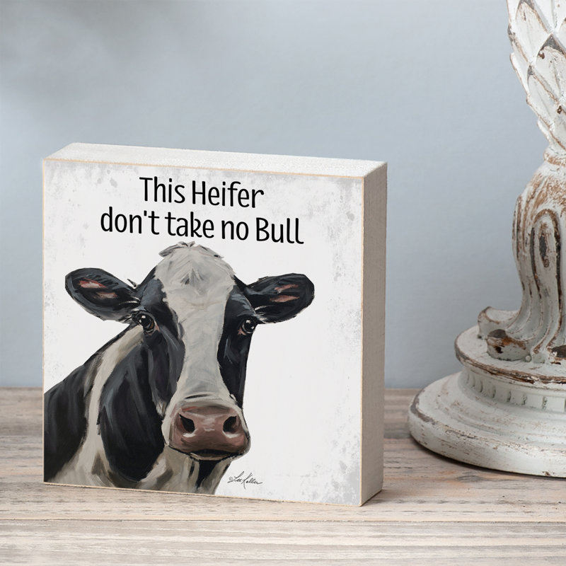 Panneau décoratif en bois sur pied Jaylnn Heifer