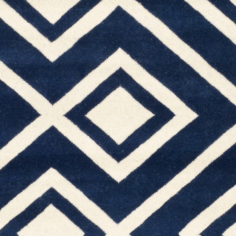 Deedie Hand Tufted Wool Geometric Rug, Rectangle 2' x 3'