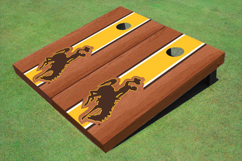 Ensemble de planches de cornhole à rayures longues 10 pièces 2 pi x 4 pi NCAA, Bois de rose doré