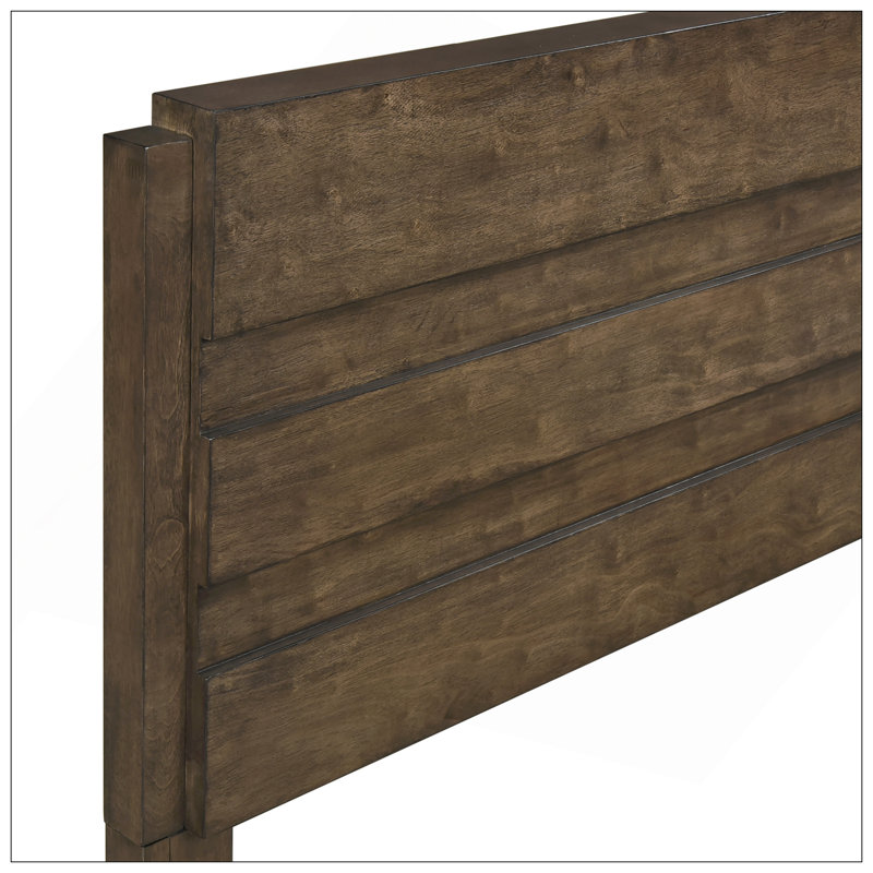 Mobilier de chambre à coucher à panneau durable classique en bois d'hévéa massif avec finition noyer foncé classique