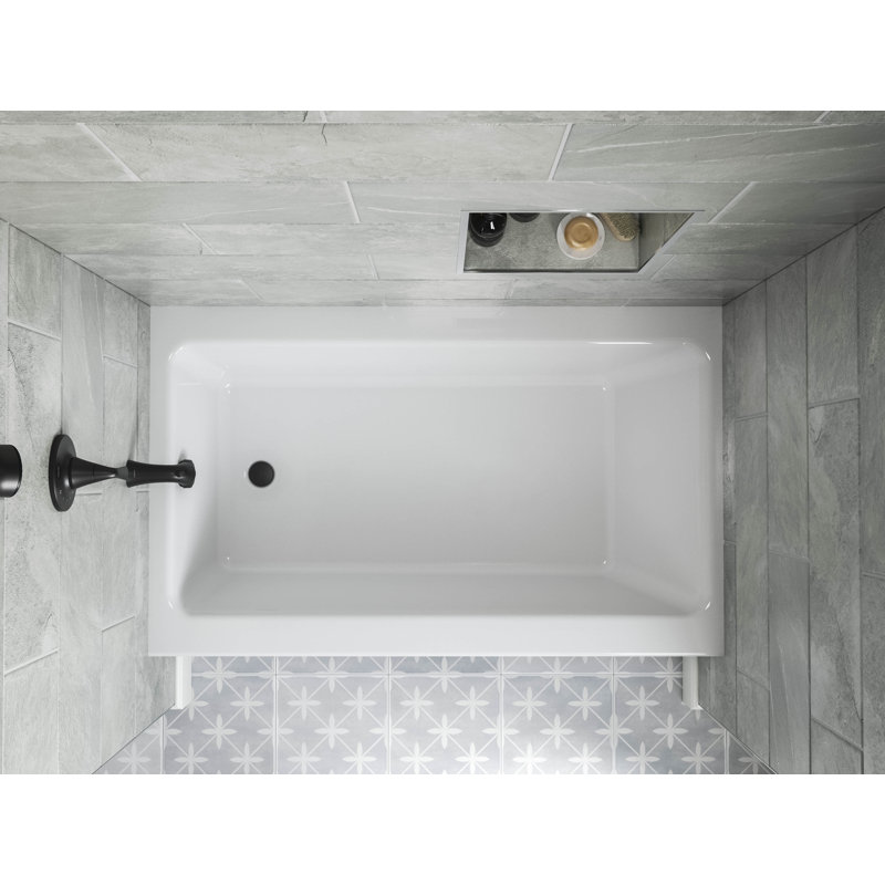 Forum 60 In. X 36 In. Above-Floor-Drain Vikrell Alcove Bath, Left