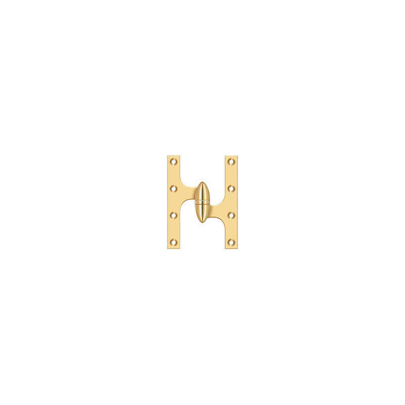 Hinge, PVD Polished Brass, Right Hand