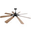 Grand ventilateur de plafond avec lumière: ventilateur de plafond moderne à 8 pales avec télécommande - grand ventilateur noir à intensité variable pour l'intérieur, réversible, moteur à courant continu silencieux à 6 vitesses
