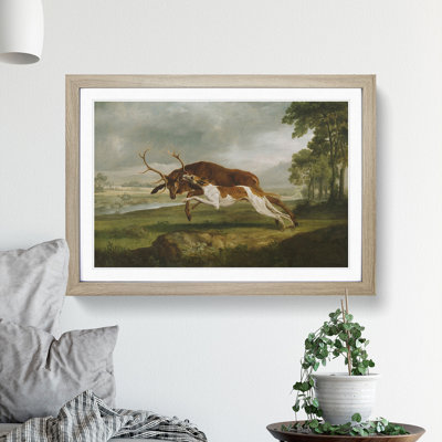English Hound with a Stag by George Stubbs - Picture Frame Painting