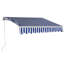 Dakota Fields 250cm W x 200cm D Polyester Blue/White Cover Retractable Window Awning