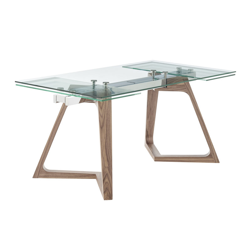 Breck Extendable Glass Top Dining Table
