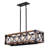 Anmytek 5 - Light Brown Kitchen Island Pendant Chandelier with Glass Shade