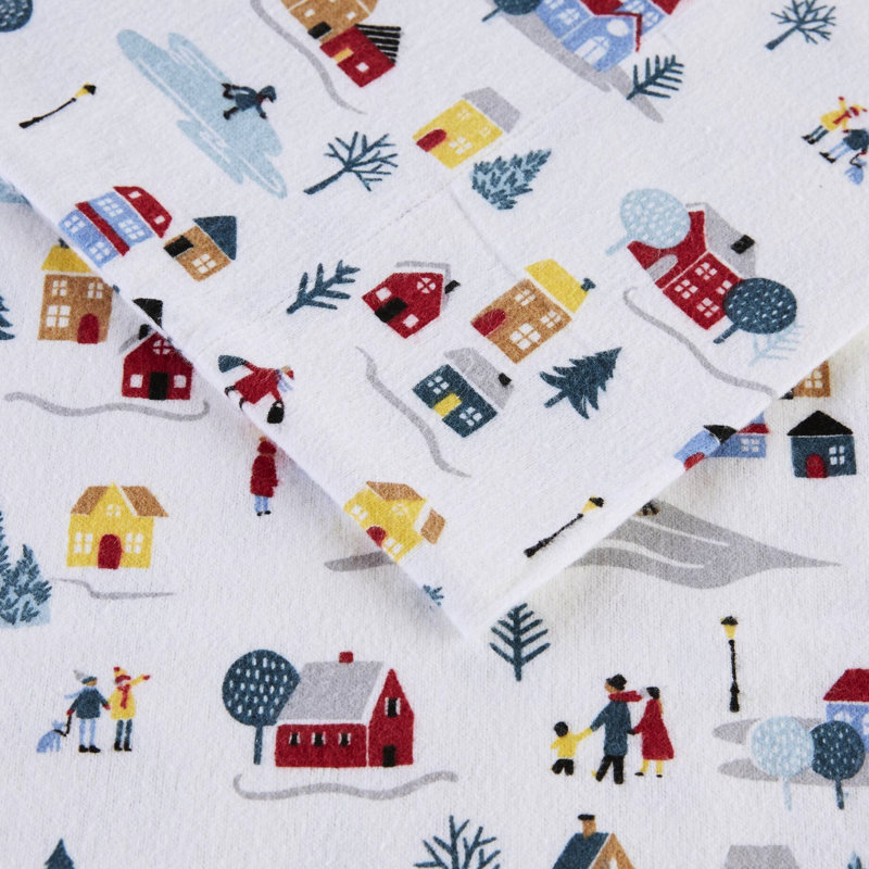 Drap-housse 4 pièces White Village