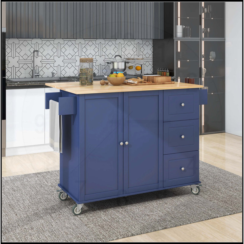 Versatile Rolling Kitchen Island with Multiple Functionalities and Stylish Design, White