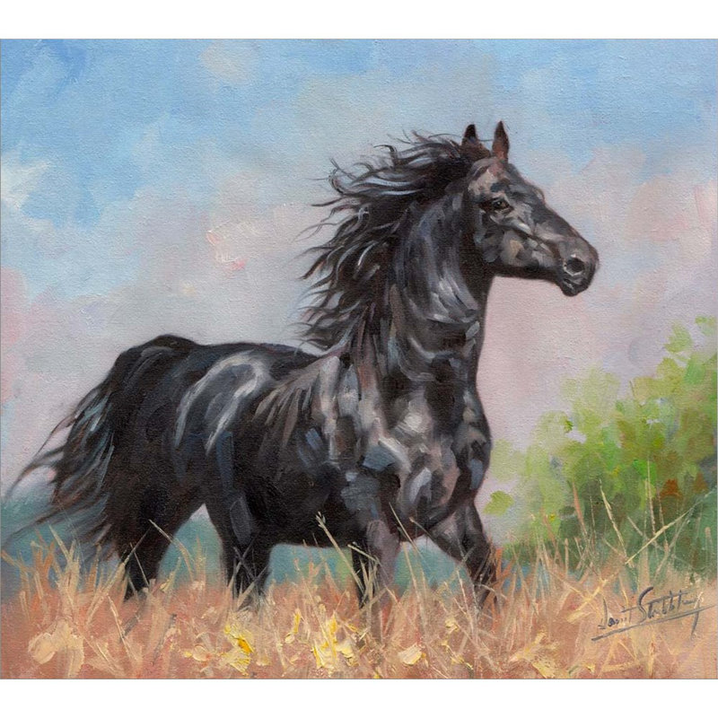 «Black Horse» par David Stribble - peinture sur toile tendue