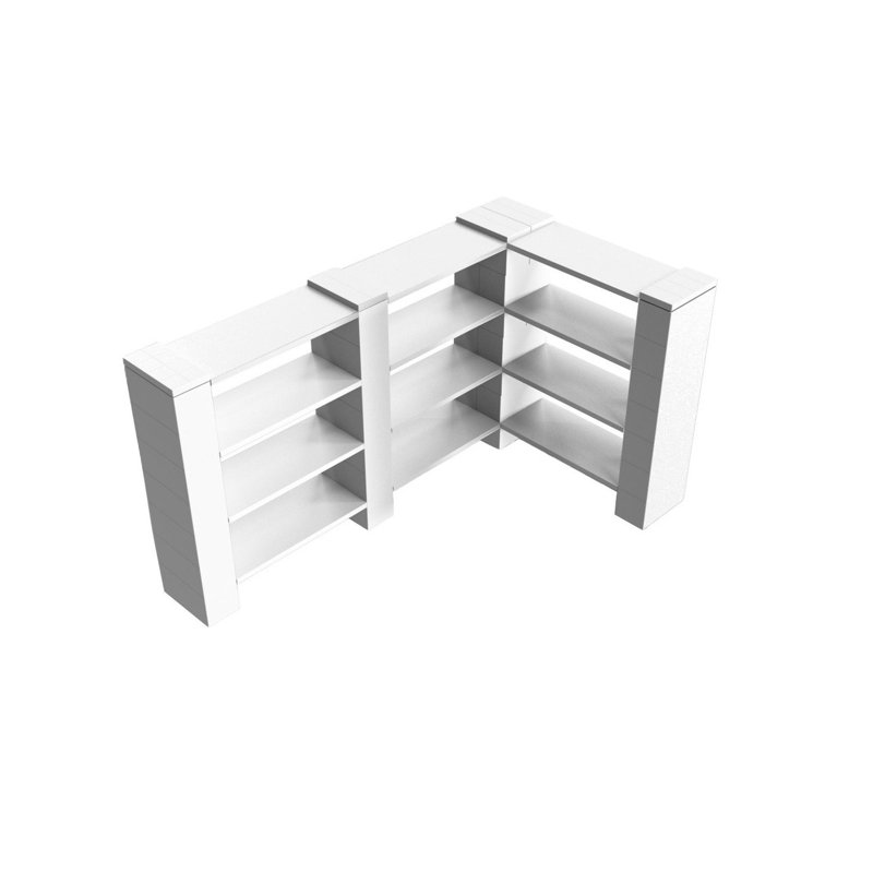 Étagère de coin double à 4 niveaux, Transparent