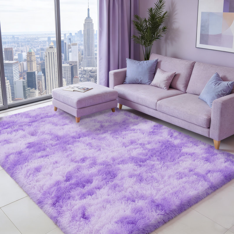 Super Soft Tie-Dyed StarPurple Rug 5x7 ft, Oversized Living Room Rug, Thick Pile Rug, Fluffy Tufted Room Rug For Room Bedroom Large Cozy Fuzzy Rug Room Home Decor Aesthetic Soft Non Slip Rug Decor Aesthetic, Christmas Decor, Halloween Decor