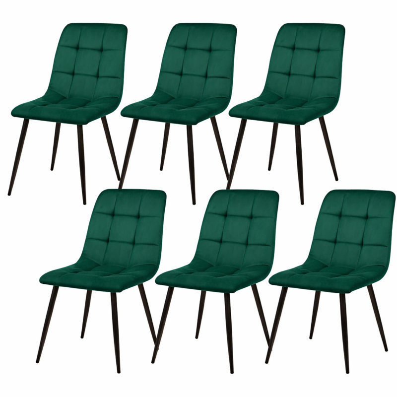 6 - Person Dining Set, Green, 75cm H x 117cm W x 77cm D