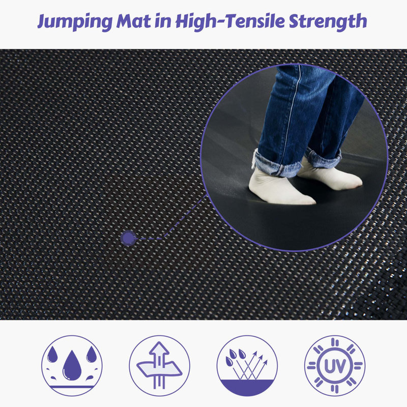 7FT Trampoline for Kids with Safety Enclosure Net, Slide and Ladder, Purple